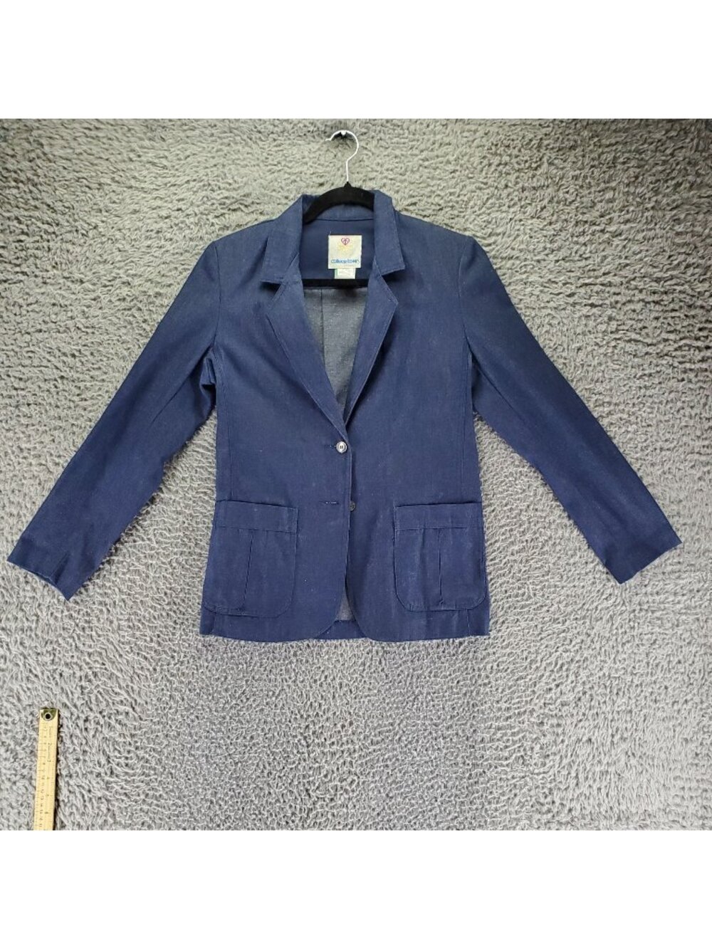 College Town Suit Womens 9/10 Jacket 7/8 Skirt Vintage Blue Denim Skirt Set